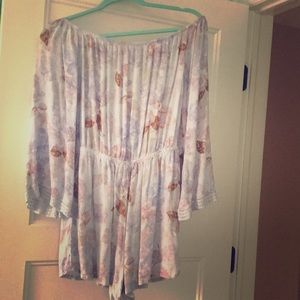 Off the shoulder floral romper